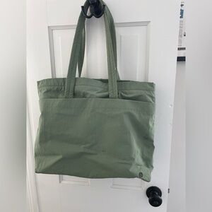 Lululemon gym bag. Sage green. Lots of pockets